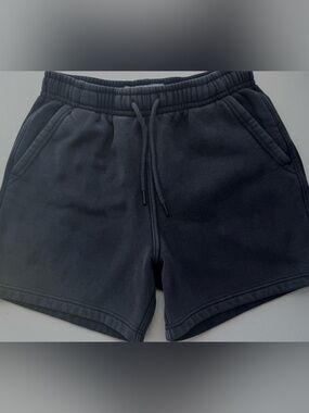 Abercrombie & Fitch Soft AF Essentials Shorts XS Washed Black Fleece Lounge